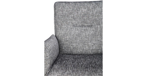 ARMLEHNSTUHL  Sitzfläche 360° drehbar, inklusive Armlehnen, automatische Rückholfunktion Webstoff  - Schwarz/Weiß, Design, Textil/Metall (65/91/65cm) - Novel