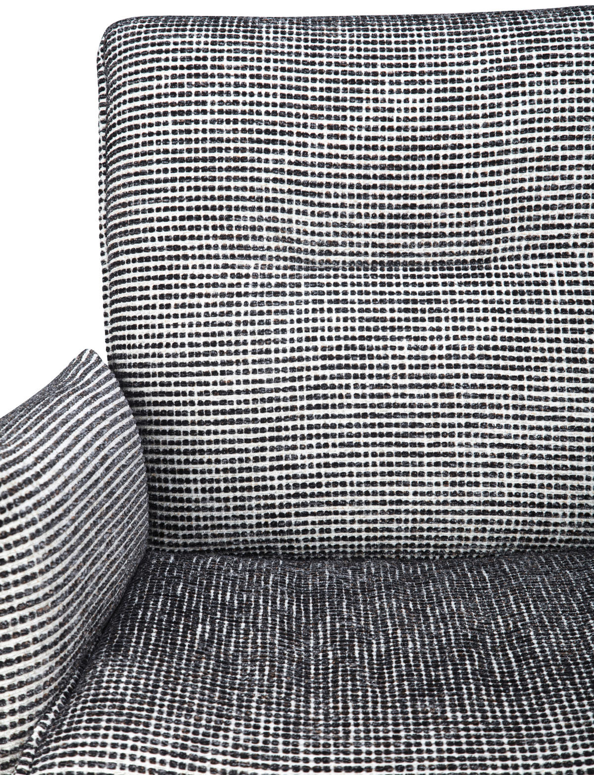 ARMLEHNSTUHL  Sitzfläche 360° drehbar, inklusive Armlehnen, automatische Rückholfunktion Webstoff  - Schwarz/Weiß, Design, Textil/Metall (65/91/65cm) - Novel