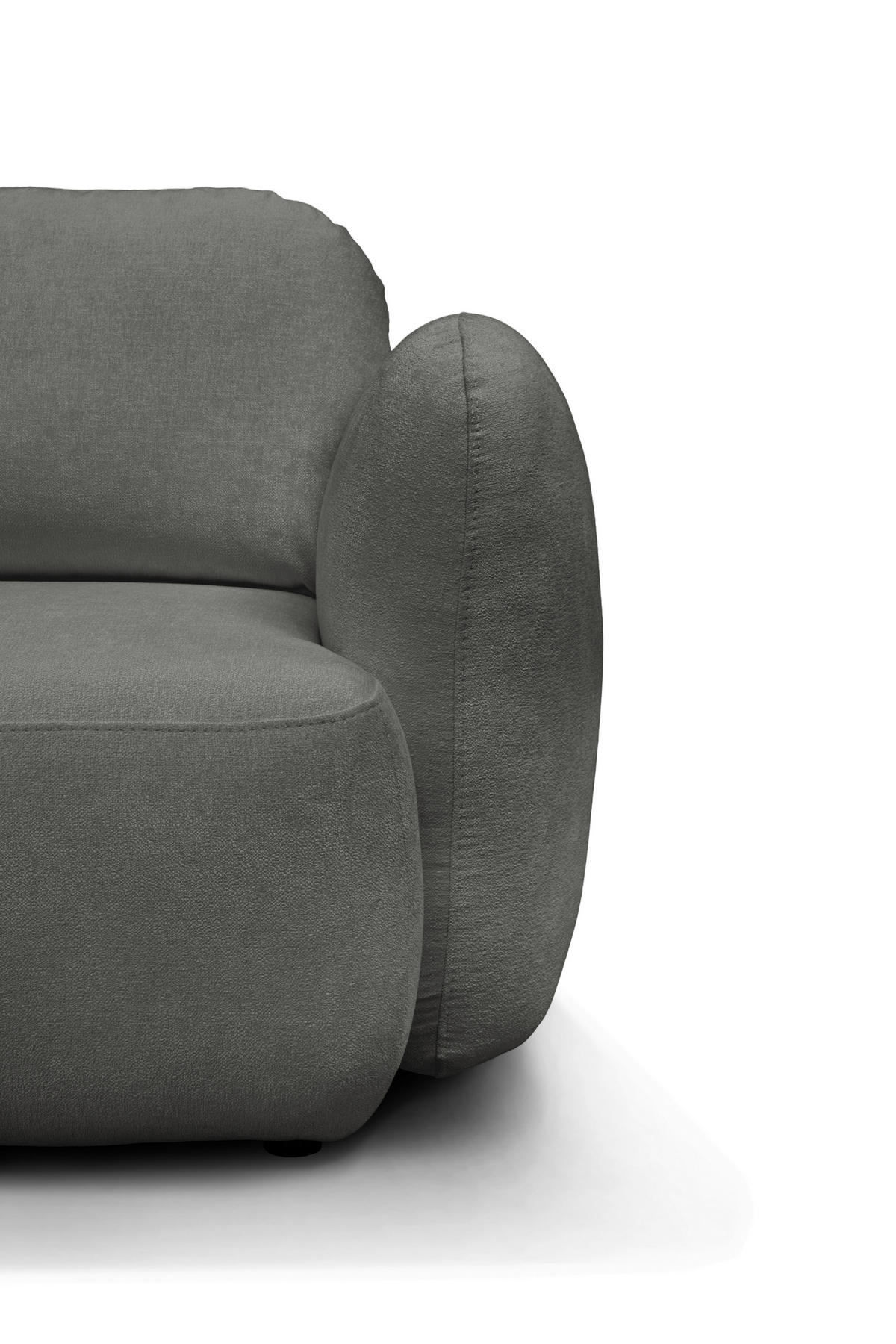 ECKSOFA VELU Grau Chenille  - Schwarz/Grau, Design, Textil (175/270cm) - MID.YOU