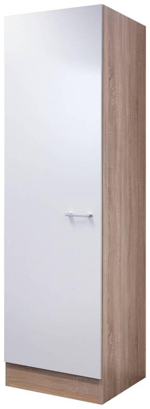GESCHIRRSCHRANK 50/200/57 cm  in Weiß, Sonoma Eiche  - Alufarben/Weiß, KONVENTIONELL, Holzwerkstoff/Kunststoff (50/200/57cm) - FlexWell