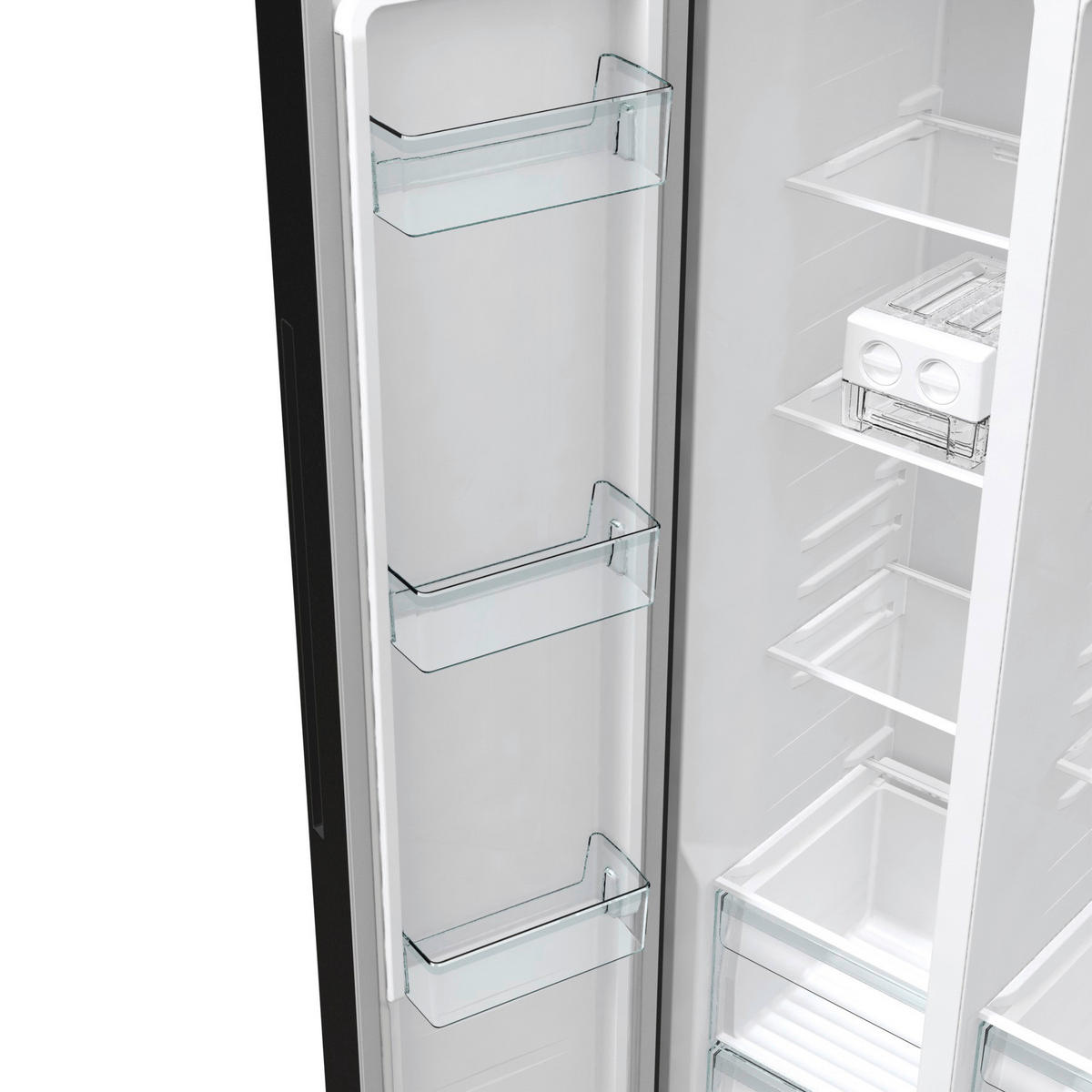 SIDE-BY-SIDE 91,5/178,6/67 cm NRR9185EABXL ADVANCED  - Schwarz, MODERN, Glas/Kunststoff (91,5/178,6/67cm) - Gorenje