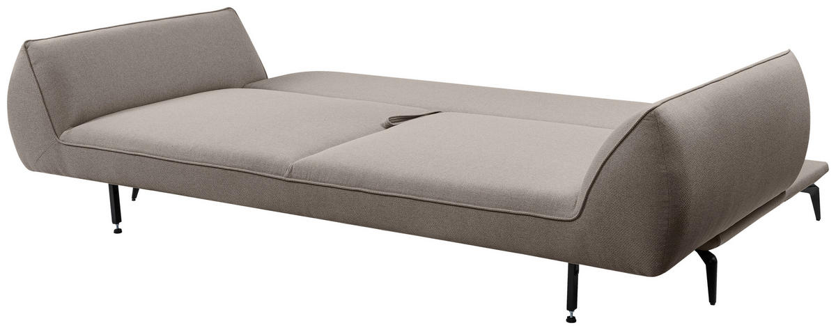 3-SITZER-SOFA Webstoff Hellbraun  - Hellbraun/Creme, MODERN, Textil/Metall (249/86/118cm) - MID.YOU