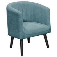 COCKTAILSESSEL Mikrovelours Türkis    - Türkis/Schwarz, Basics, Holz/Textil (61/82/58cm) - Livetastic