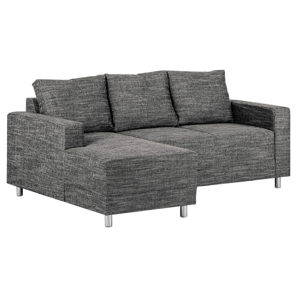 Thumbnail - Mid.you Ecksofa, Schwarz, Textil, 3-Sitzer, Füllung: Schaumstoffflocken, Ottomane links, L-Form, 200x144 cm, Made in EU,...