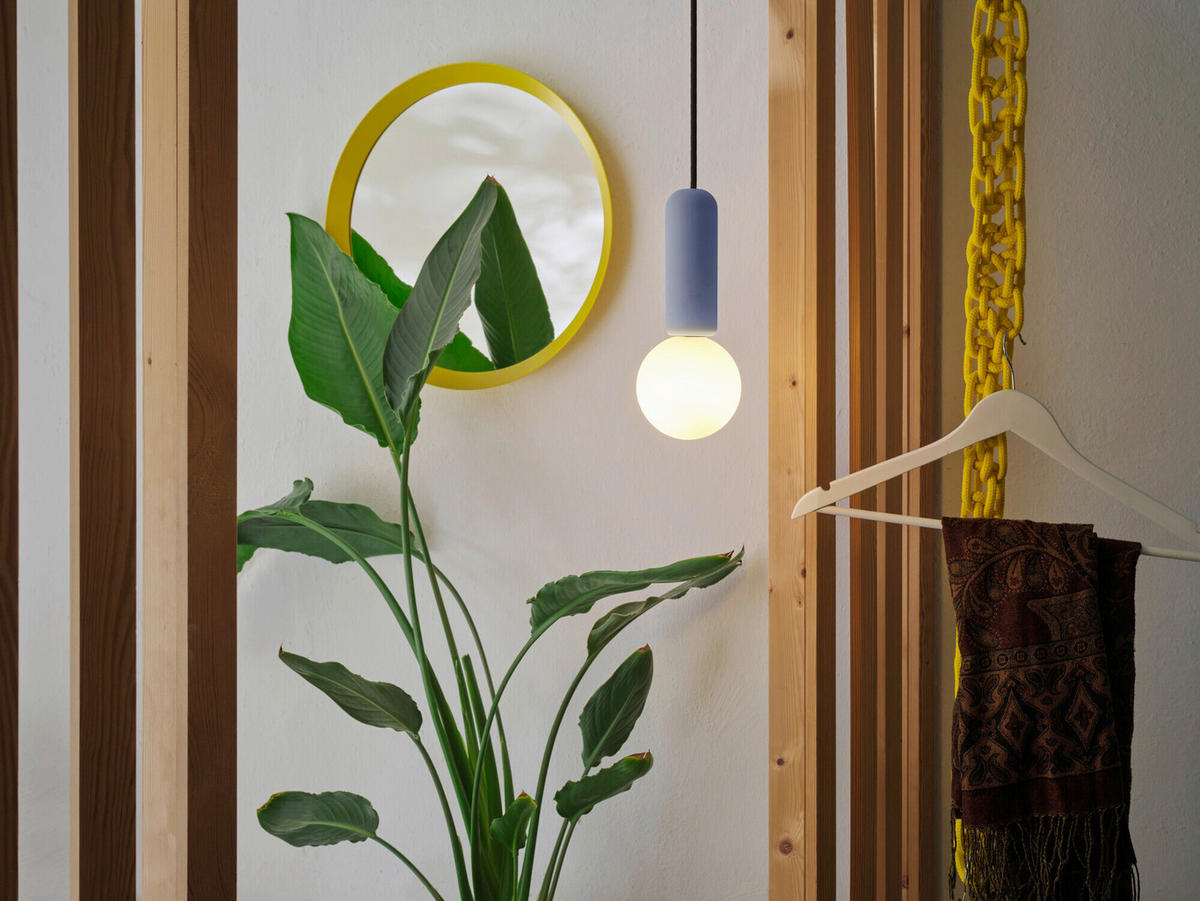 HÄNGELEUCHTE 10/120 cm  - Blau, Basics, Stein (10/120cm) - Osram