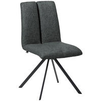 STUHL  Stoffauswahl Webstoff  - Anthrazit/Schwarz, Design, Textil/Metall (50/92/64cm) - Venjakob