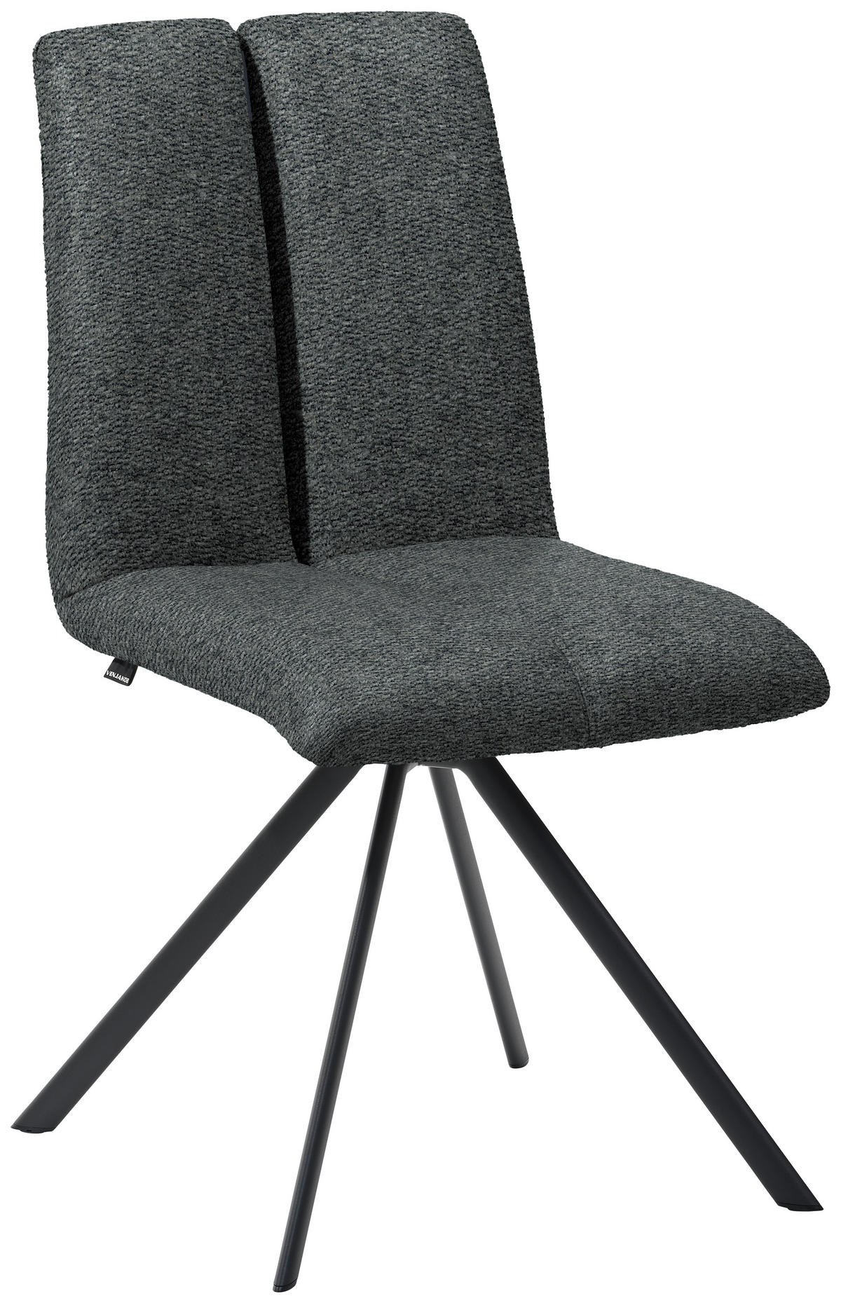 STUHL  Stoffauswahl Webstoff  - Anthrazit/Schwarz, Design, Textil/Metall (50/92/64cm) - Venjakob