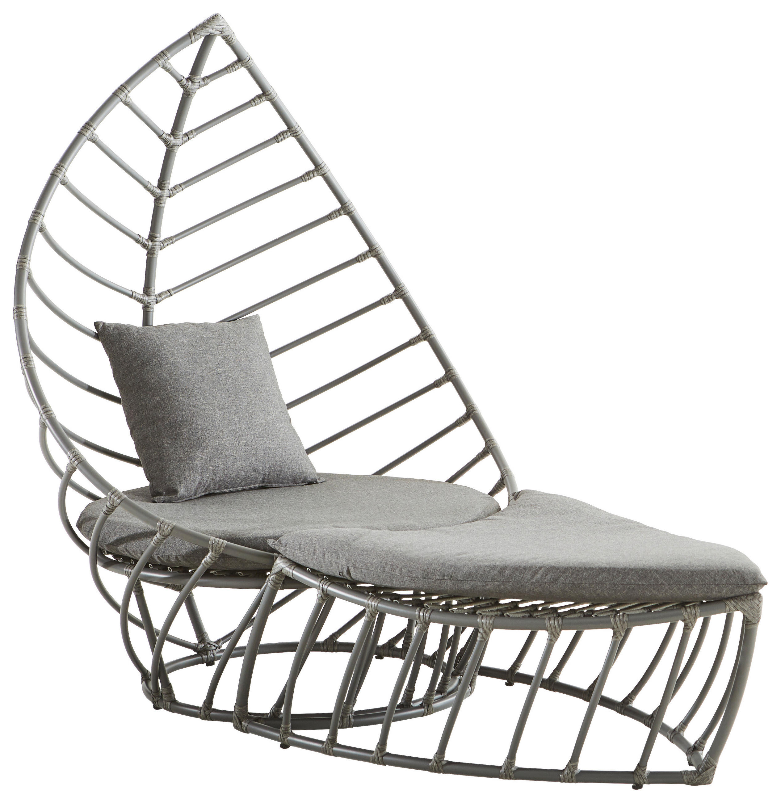 RELAXAČNÍ KŘESLO, kov, plast, textil - šedá/antracitová, Design, kov/textil (150/150/120cm) - Amatio