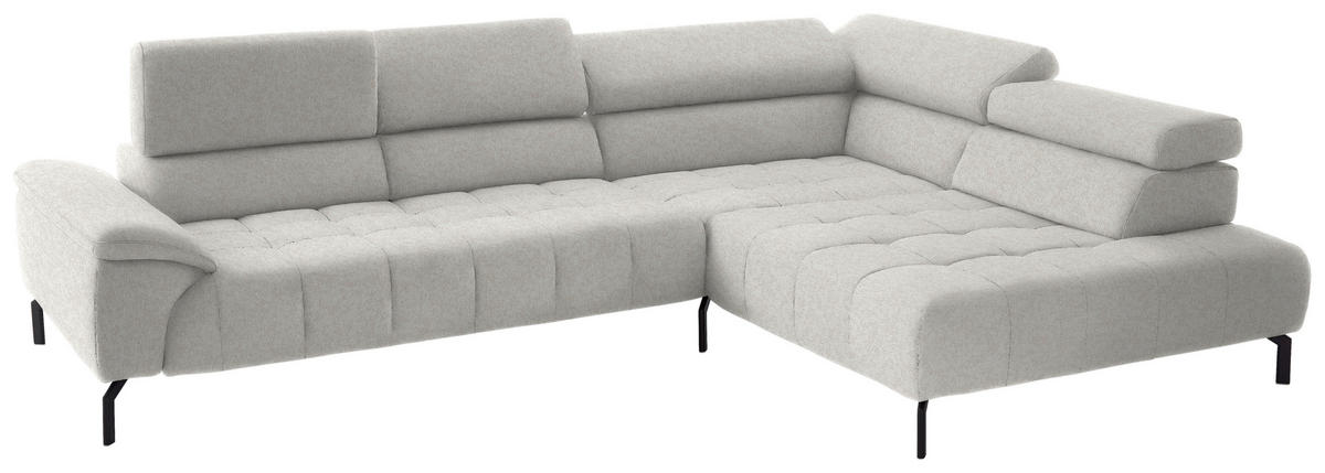 ECKSOFA in Chenille Beige  323/222 cm  - Beige/Schwarz, Design, Textil/Metall (323/222cm) - Beldomo Style