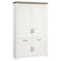 REGAL Weiß, Eichefarben  - Eichefarben/Weiß, Design, Holzwerkstoff/Metall (129,3/206,6/42,2cm) - SetOne by Musterring