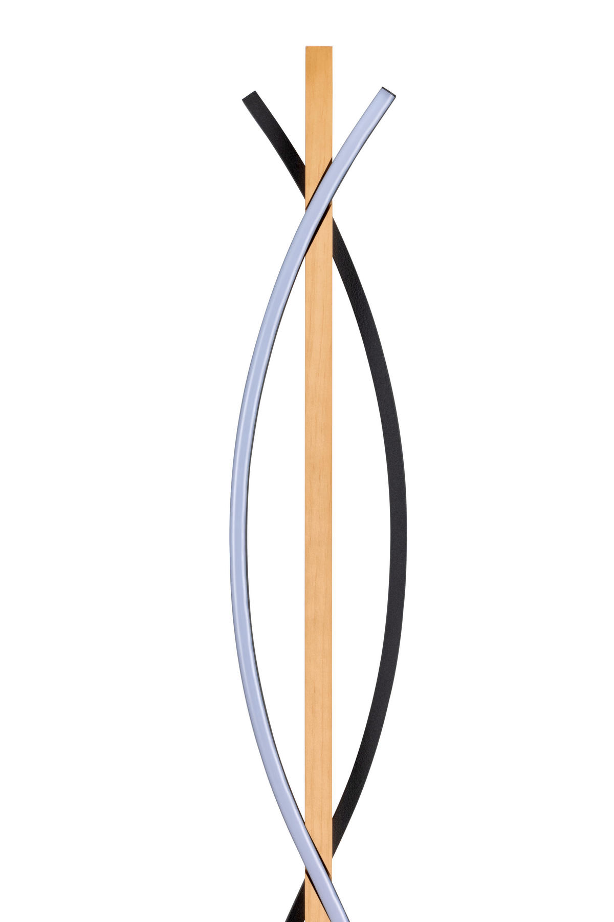 LED-STEHLEUCHTE Zhang 22/130/16 cm   - Schwarz/Kieferfarben, Design, Holz/Kunststoff (22/130/16cm) - Novel