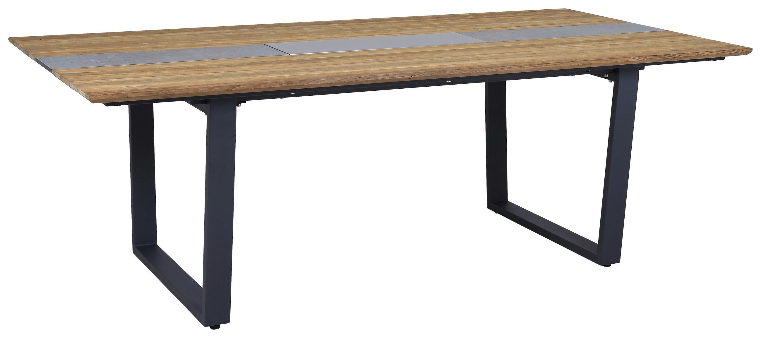 GARTENTISCH 220/110/75 cm Holz, Metall Anthrazit, Teakfarben rechteckig  - Anthrazit/Teakfarben, Modern, Holz/Metall (220/110/75cm) - Zebra 