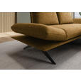 ECKSOFA  in Flachgewebe Currygelb Rücken echt, Armteilverstellung, Drehsitzfunktion  234/155 cm  - Currygelb/Schwarz, Design, Textil/Metall (234/155cm) - Dieter Knoll