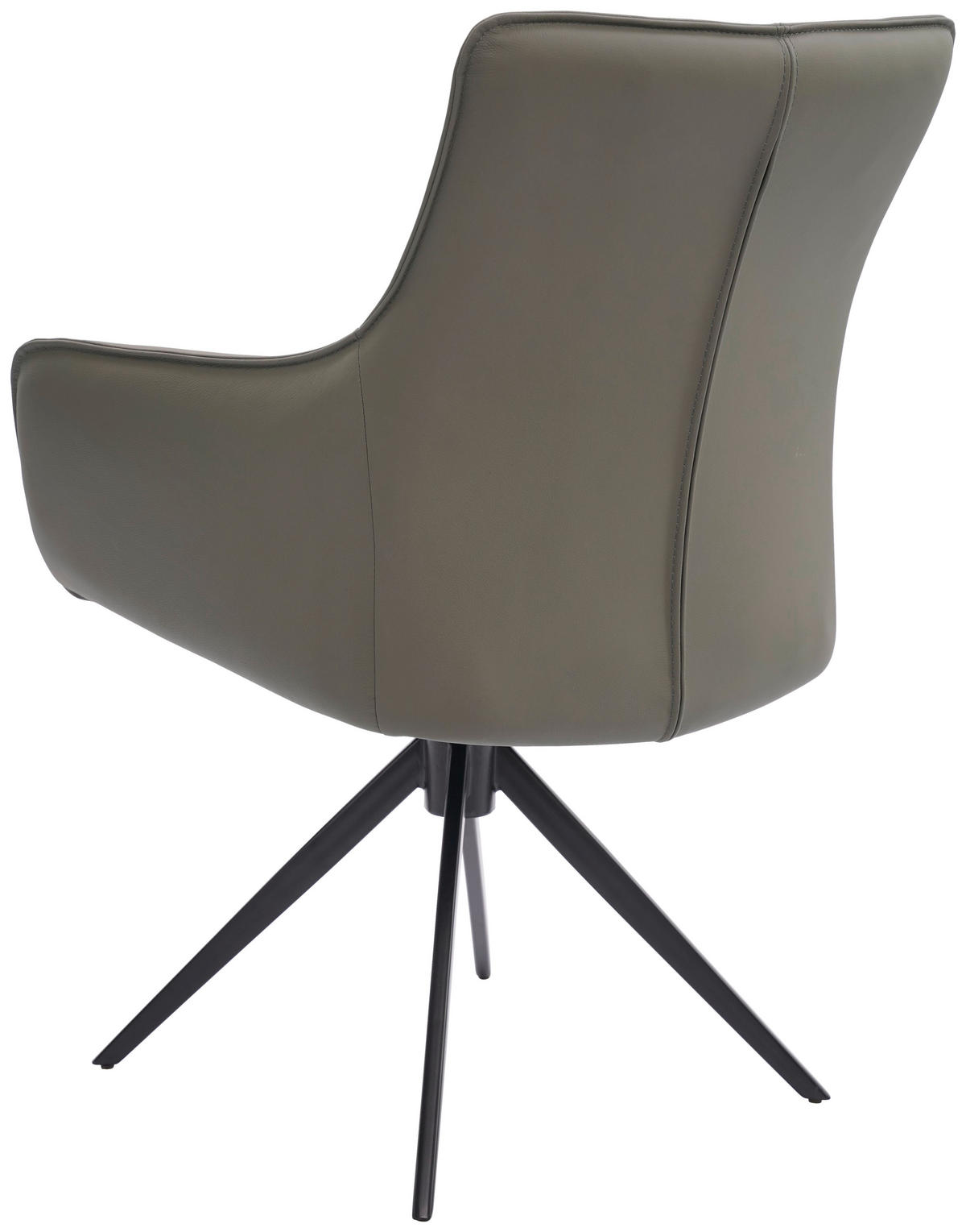 STOLICA S NASLONOM ZA RUKE  siva, crna  metal, koža      - siva/crna, Design, koža/metal (64/87/60cm) - Novel