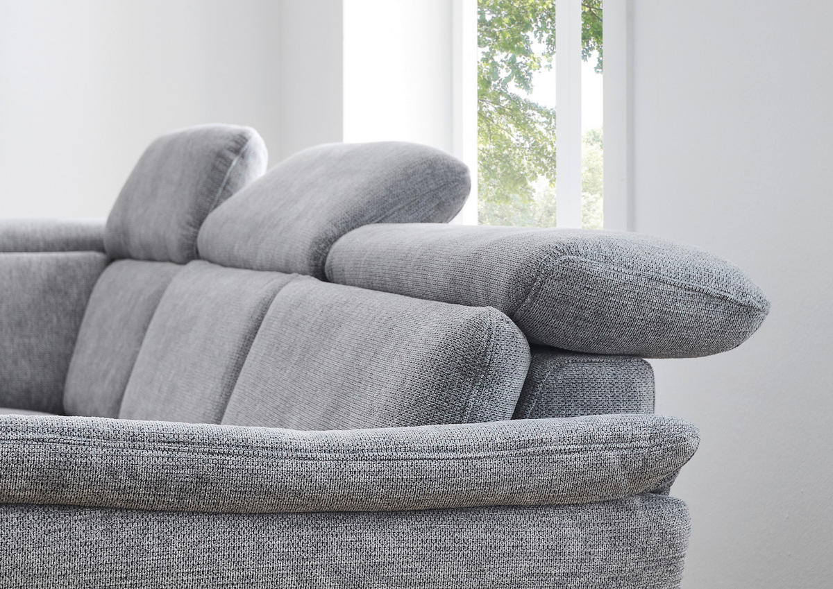 ECKSOFA in Struktur Grau  - Schwarz/Grau, Modern, Textil/Metall (235/275cm) - Cantus