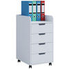 ROLLCONTAINER 40/74/50 cm  - Weiss, Konventionell, Holzwerkstoff/Kunststoff (40/74/50cm) - MID.YOU