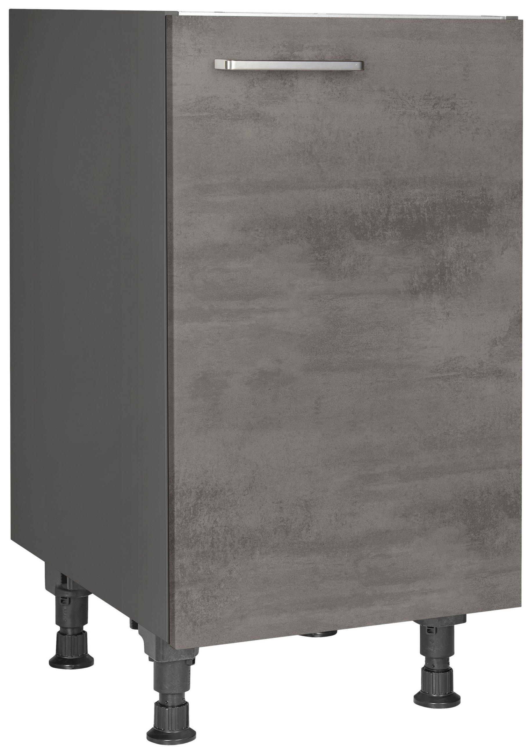 SPÜLENUNTERSCHRANK 45/87/56 cm  in Schieferfarben  - Schieferfarben/Edelstahlfarben, MODERN, Holzwerkstoff/Metall (45/87/56cm) - Nobilia