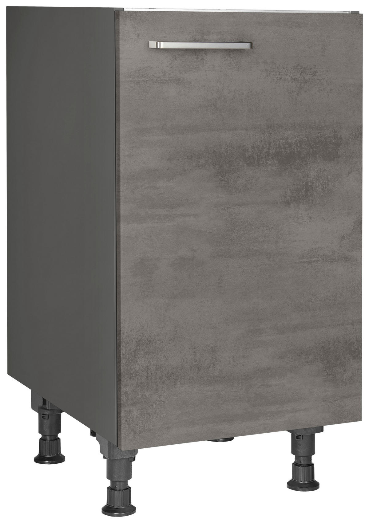 SPÜLENUNTERSCHRANK 45/87/56 cm  in Schieferfarben  - Schieferfarben/Edelstahlfarben, MODERN, Holzwerkstoff/Metall (45/87/56cm) - Nobilia