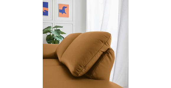 RÉCAMIERE in Echtleder Currygelb - Chromfarben/Currygelb, Design, Leder/Metall (209/85-109/95-16cm) - Dieter Knoll