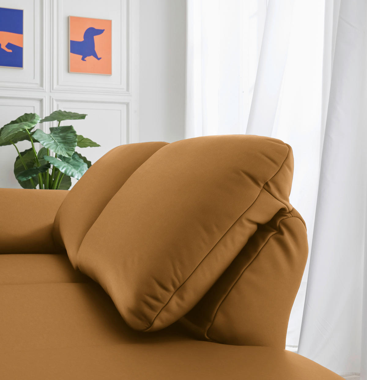RÉCAMIERE in Echtleder Currygelb  - Chromfarben/Currygelb, Design, Leder/Metall (209/85-109/95-16cm) - Dieter Knoll