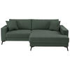 ECKSOFA TED Dunkelgrün Cord Zierkissen  - Dunkelgrün/Schwarz, Trend, Textil/Metall (228/174cm) - P & B