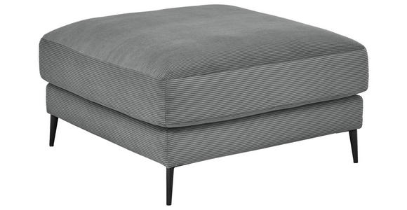 HOCKER Feincord Grau  - Schwarz/Grau, Design, Textil/Metall (90/43/90cm) - Dieter Knoll