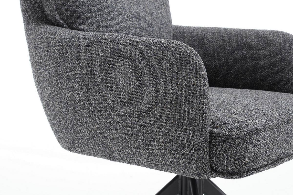 DREHSTUHL Struktur Anthrazit  - Anthrazit/Schwarz, MODERN, Textil/Metall (60/93/67cm) - Livetastic