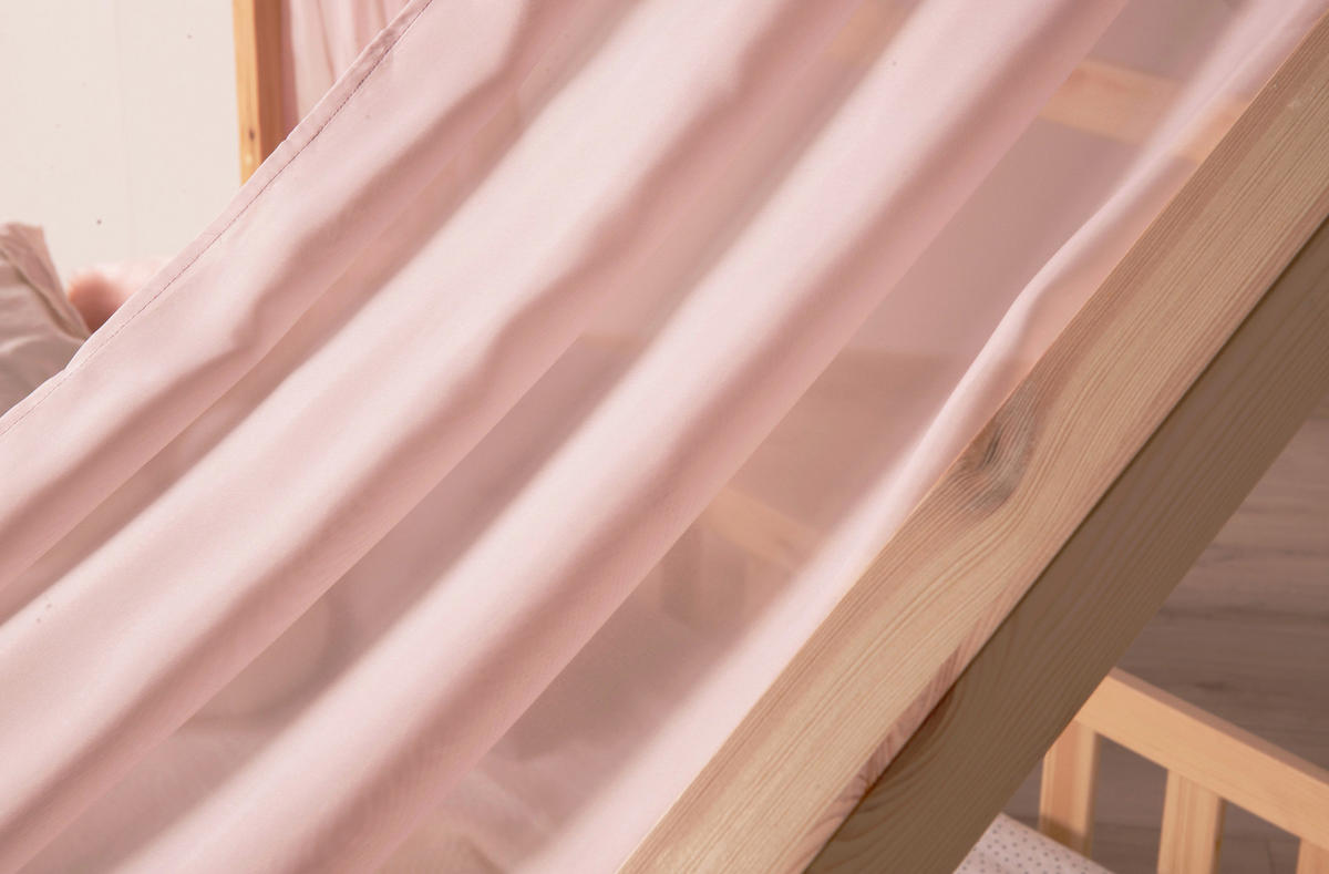 HAUSBETT 90/200 cm,  in Naturfarben, Altrosa  - Altrosa/Naturfarben, MODERN, Holz/Textil (90/200cm) - MID.YOU