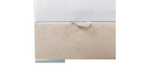 BOXBETT 90/200 cm in Beige - Chromfarben/Beige, KONVENTIONELL, Kunststoff/Textil (90/200cm) - Carryhome