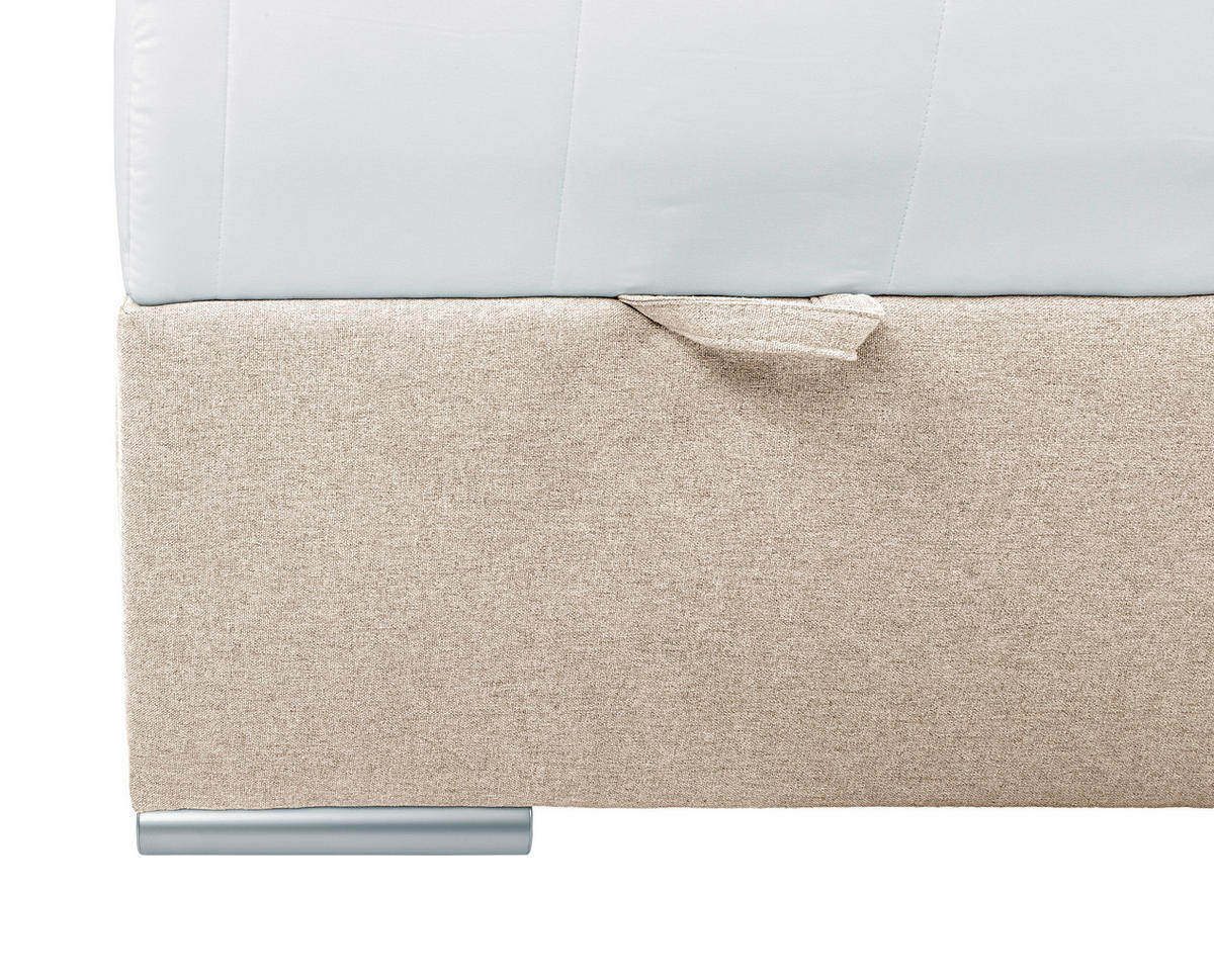 BOXBETT 90/200 cm  in Beige  - Chromfarben/Beige, KONVENTIONELL, Kunststoff/Textil (90/200cm) - Carryhome