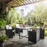 GARTENSET 13-teilig - Creme/Schwarz, KONVENTIONELL, Glas/Kunststoff (100/100/74cm) - Ambia Garden GARTENSET 13-teilig - Creme/Schwarz, KONVENTIONELL, Glas/Kunststoff (100/100/74cm) - Ambia Garden