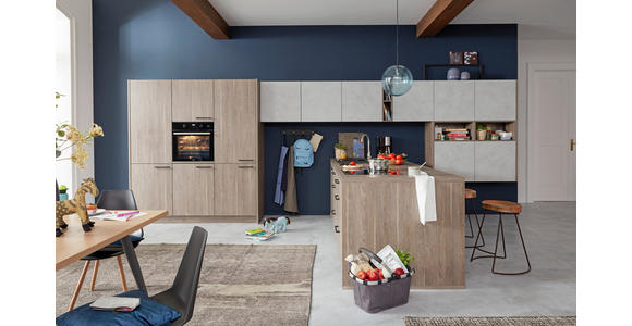 EINBAUKÜCHE - Eichefarben/Grau, MODERN, Holzwerkstoff - Dieter Knoll