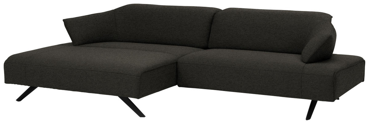 ECKSOFA  in Struktur Graubraun  165/276 cm  - Anthrazit/Graubraun, Design, Textil/Metall (165/276cm) - Himolla