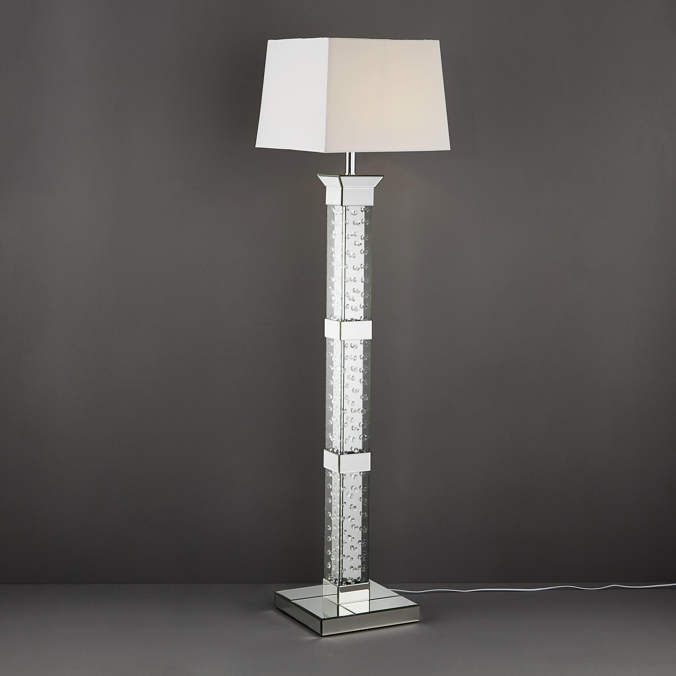 STEHLEUCHTE  35/162,5/40 cm   - Silberfarben/Weiß, Basics, Glas/Holz (35/162,5/40cm) - Ambia Home