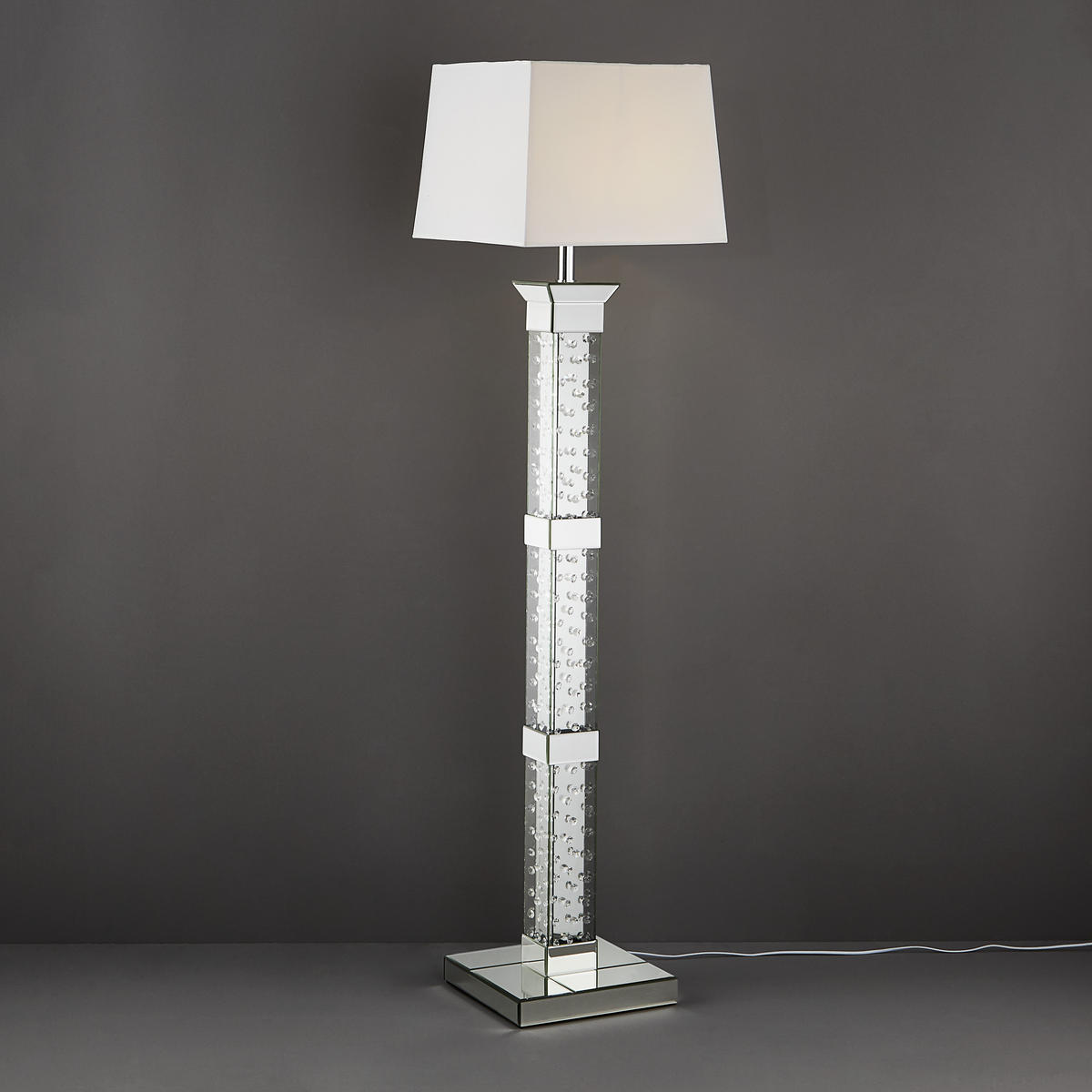 STEHLEUCHTE  35/162,5/40 cm   - Silberfarben/Weiß, Basics, Glas/Holz (35/162,5/40cm) - Ambia Home
