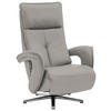 RELAXSESSEL in Leder Silberfarben  - Chromfarben/Silberfarben, Design, Leder/Metall (77/110/87cm) - Valdera