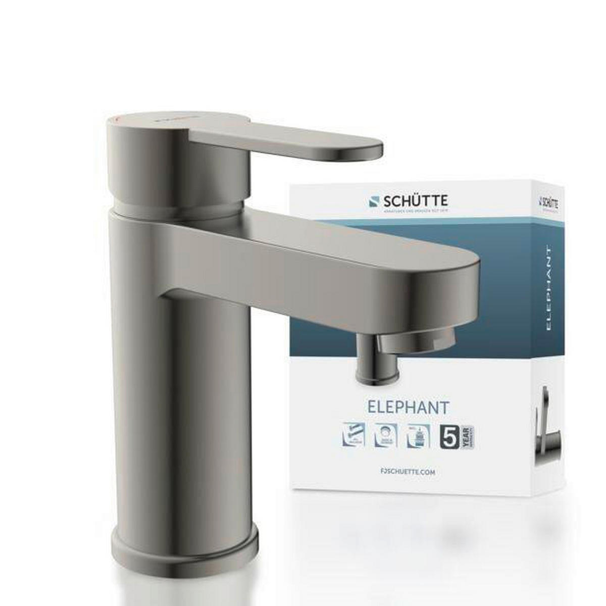 WASCHTISCHARMATUR 34212  - Graphitfarben, Basics, Metall (5,5/15,9/15,7cm) - Schütte