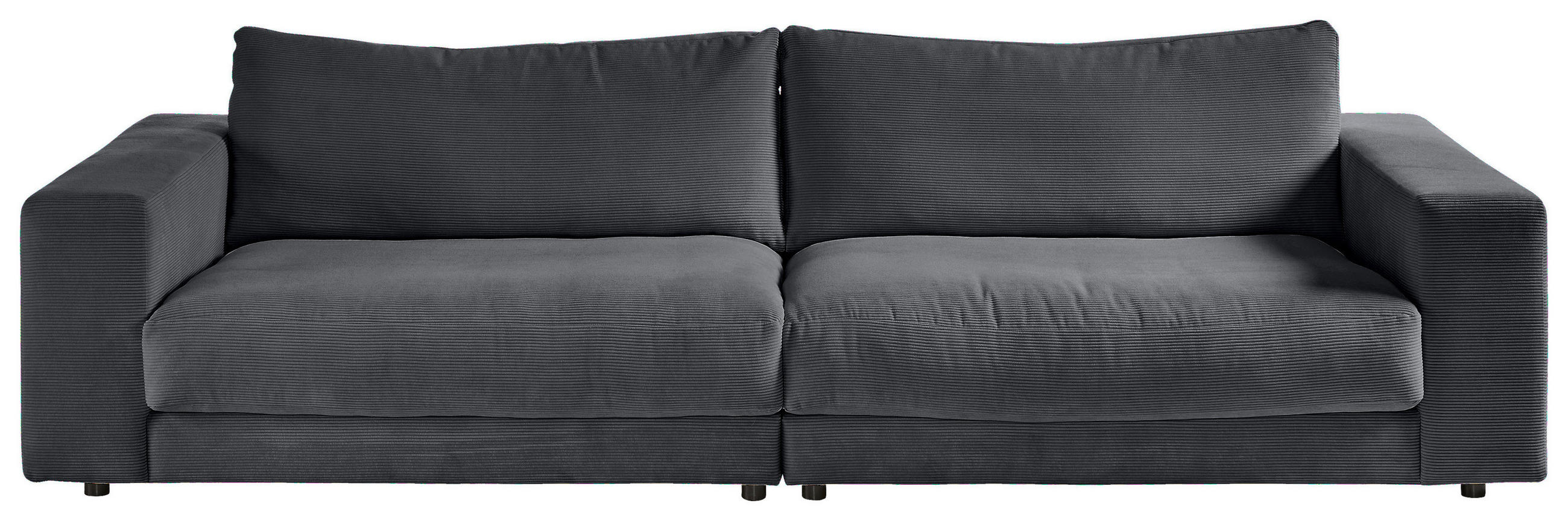 MEGASOFA Feincord Anthrazit  - Anthrazit/Schwarz, Design, Kunststoff/Textil (290/86/127cm) - Pure Home Lifestyle
