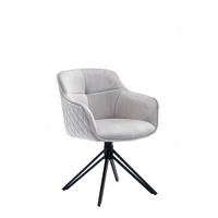 DREHSTUHL  in Samt Hellgrau  - Hellgrau/Schwarz, MODERN, Textil/Metall (59/83/60cm) - Livetastic