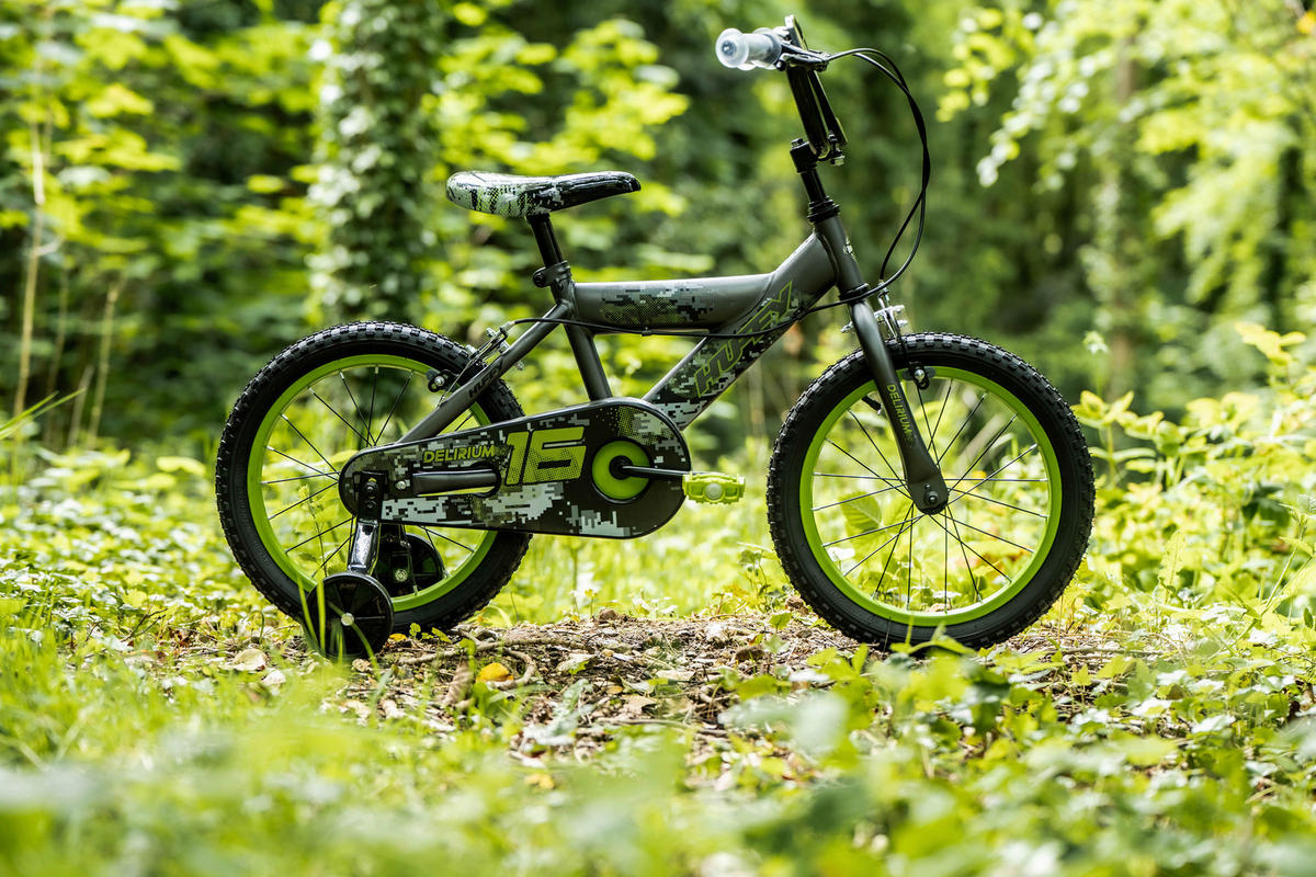 KINDERFAHRRAD 16 Zoll  - Silberfarben/Grün, Basics, Metall (54/106/78cm)