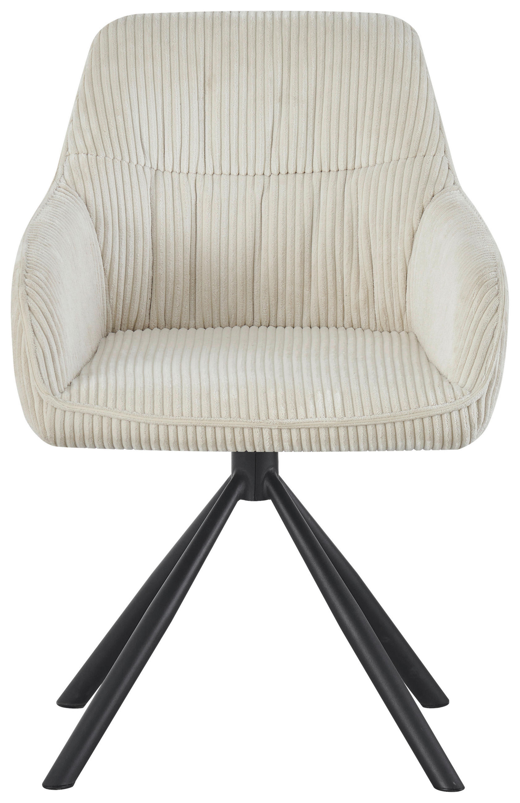 ARMLEHNSTUHL  in Eisen Cord  - Beige/Schwarz, Design, Textil/Metall (56/83/62cm) - Carryhome