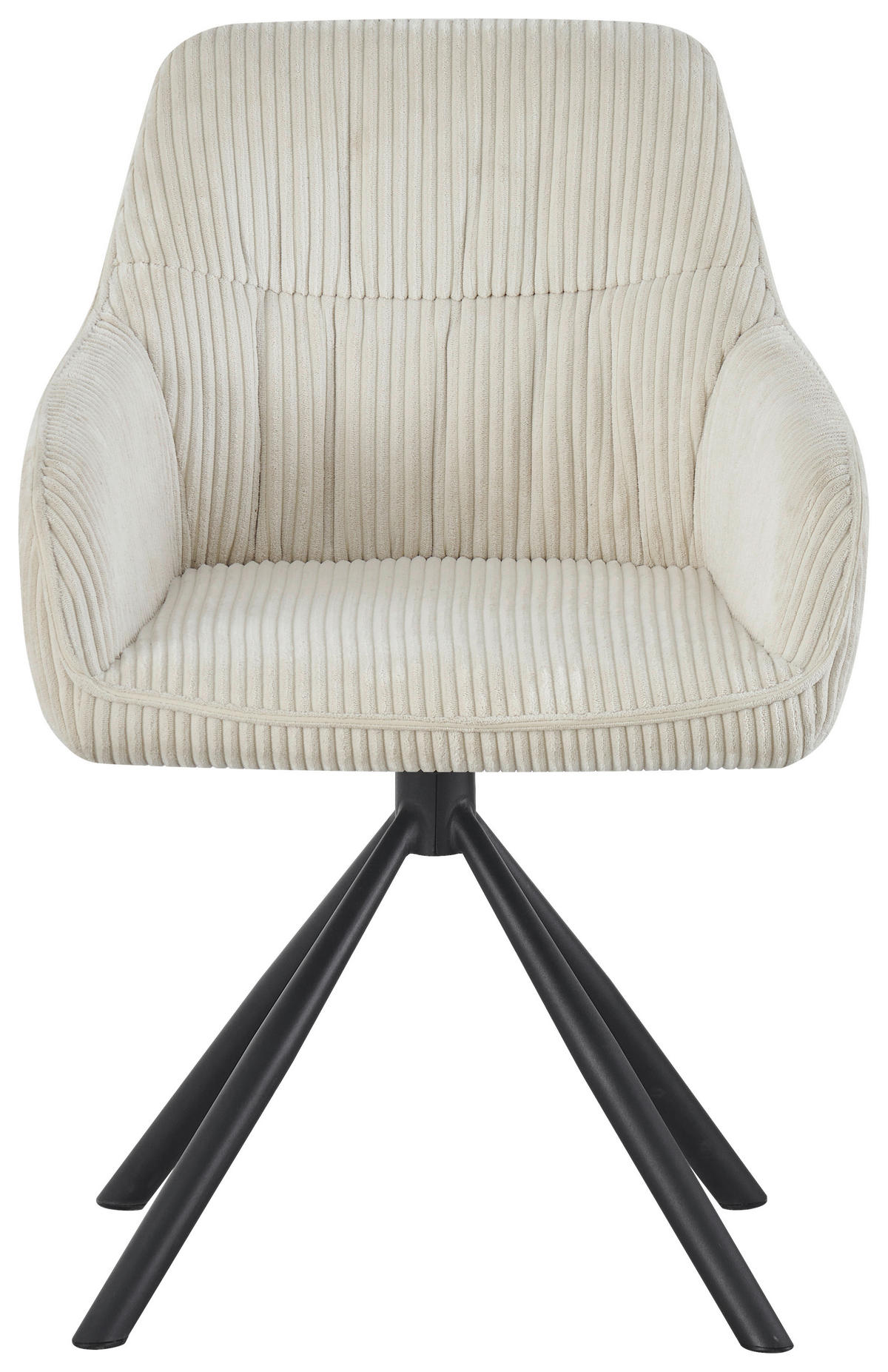 ARMLEHNSTUHL  in Eisen Cord  - Beige/Schwarz, Design, Textil/Metall (56/83/62cm) - Carryhome