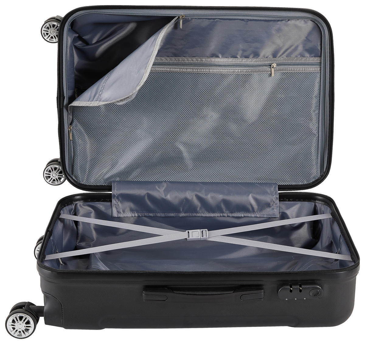 REISEKOFFERSET Schwarz 3-teilig  - Schwarz, Basics, Kunststoff/Metall - Novel