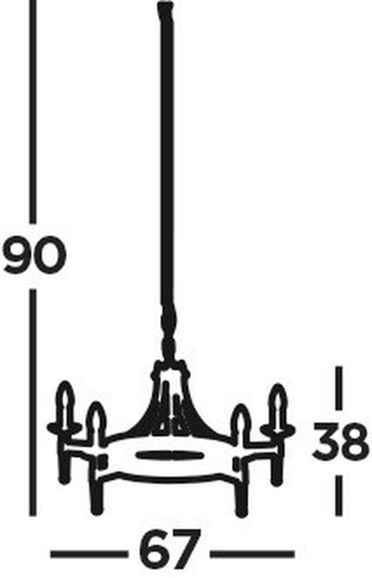 KRONLEUCHTER 67/38 cm   - Schwarz, Trend, Metall (67/38cm)