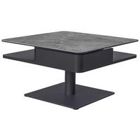 SOFFBORD i metall, glas, keramik, trämaterial 75/75/42-57 cm  - grå/svart, Basics, metall/trämaterial (75/75/42-57cm) - Dieter Knoll