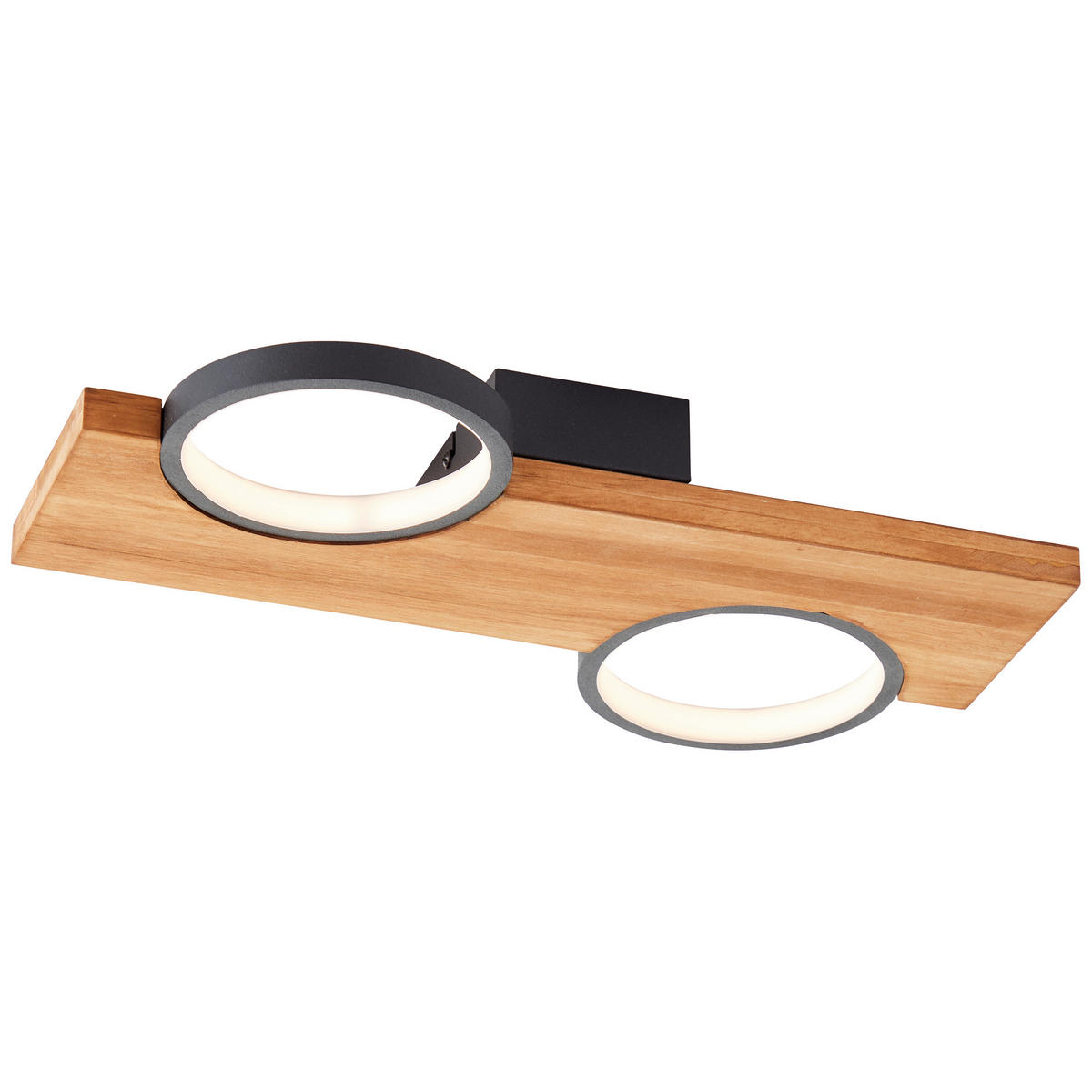 LED-DECKENLEUCHTE   - Hellbraun/Schwarz, Natur, Holz/Metall (5,2/40/25cm) - Brilliant
