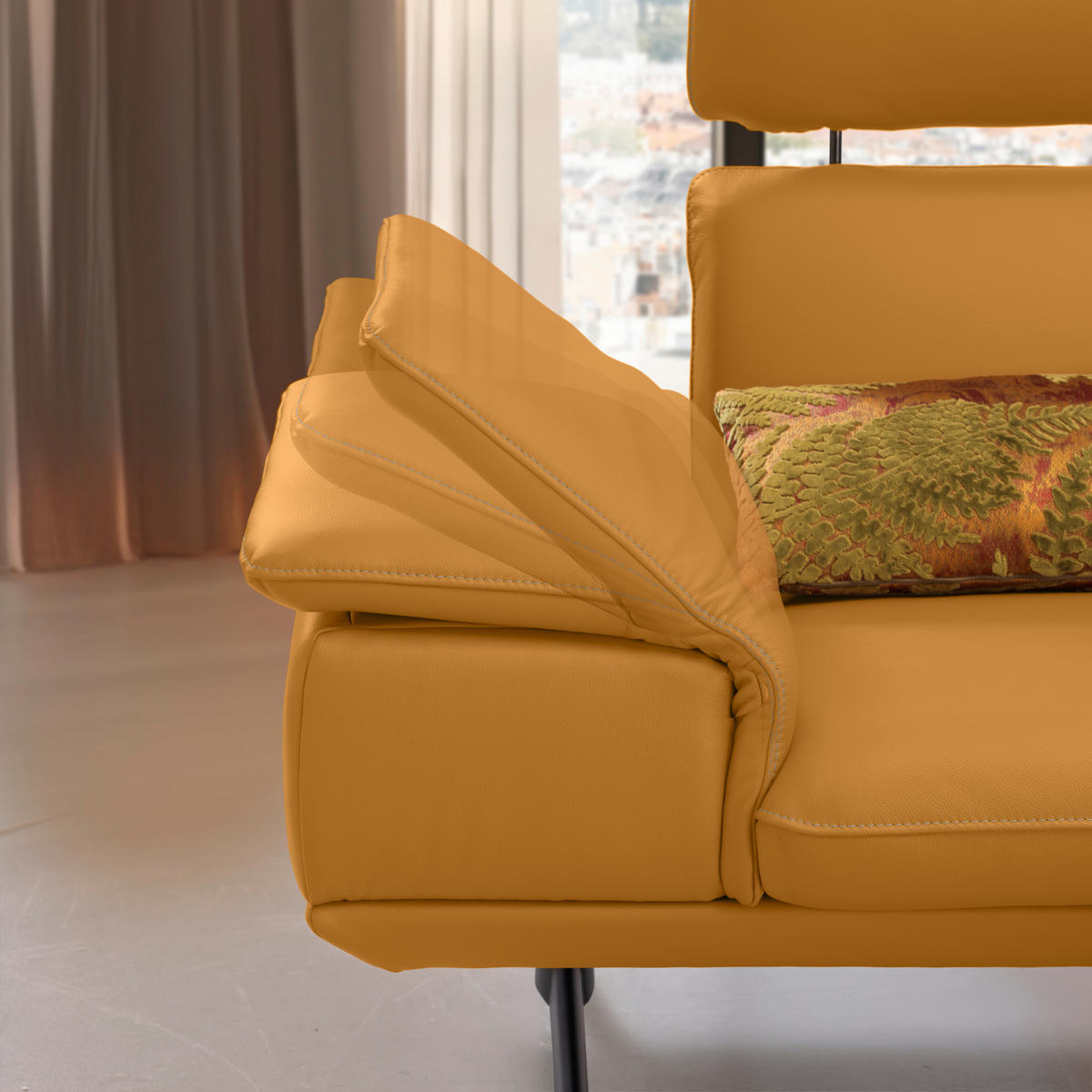 ECKSOFA in Echtleder Goldfarben  239/150 cm  - Beige/Goldfarben, Design, Leder/Metall (239/150cm) - Koinor