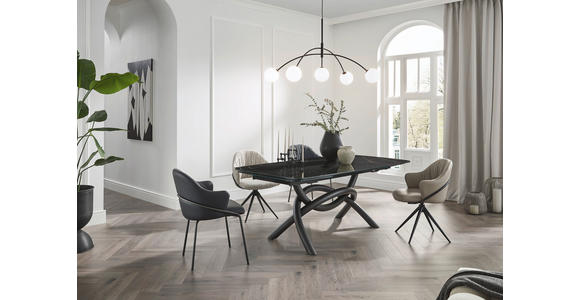 ESSTISCH in Metall, Keramik 200/100/76 cm  - Anthrazit/Schwarz, Design, Keramik/Metall (200/100/76cm) - Belluti