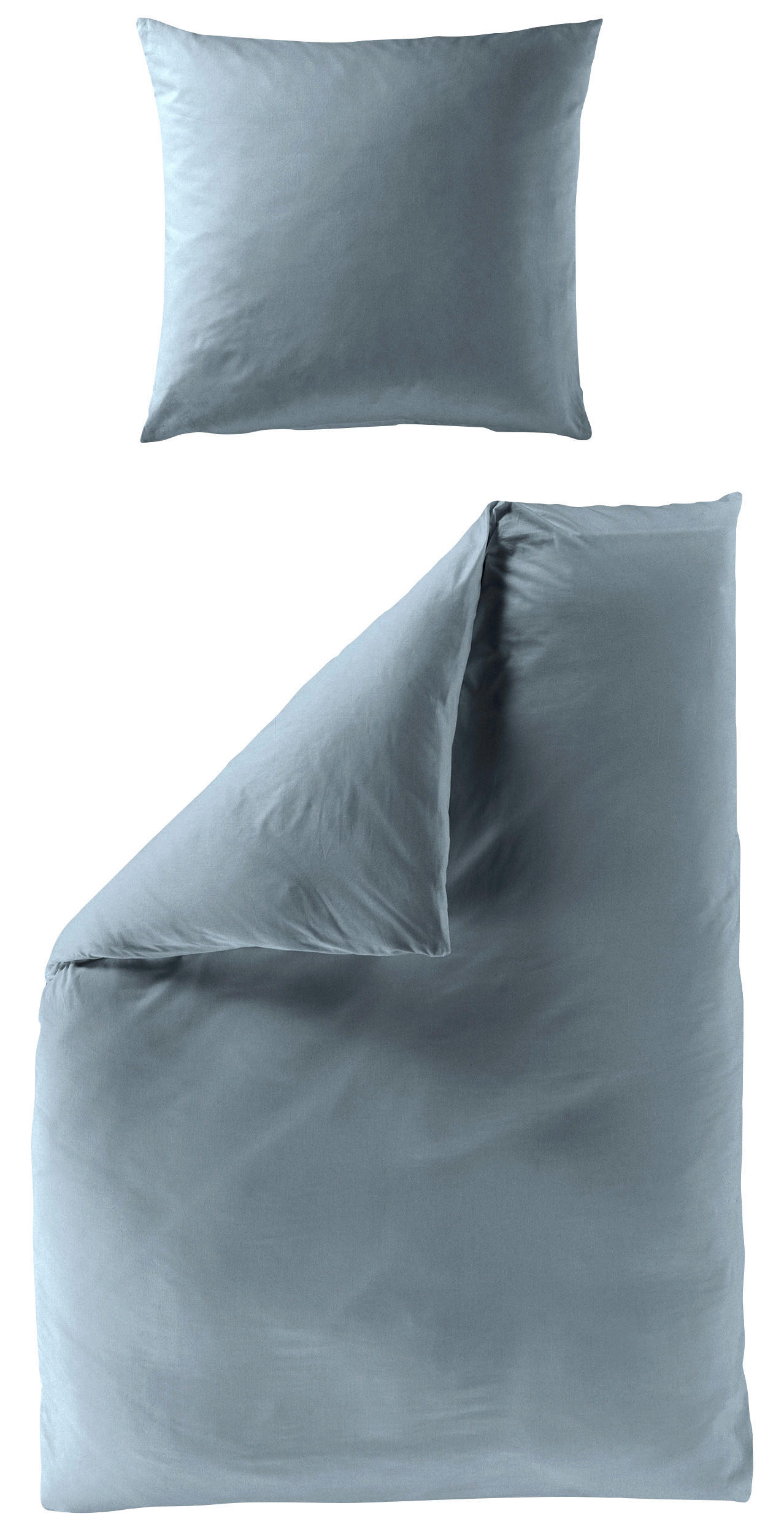 BETTWÄSCHE 135/200 cm Makosatin  - Blaugrau, KONVENTIONELL, Textil (135/200cm)