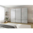 SCHWEBETÜRENSCHRANK 301/223/68 cm 3-türig Grau  - Chromfarben/Grau, KONVENTIONELL, Glas/Holzwerkstoff (301/223/68cm) - Novel